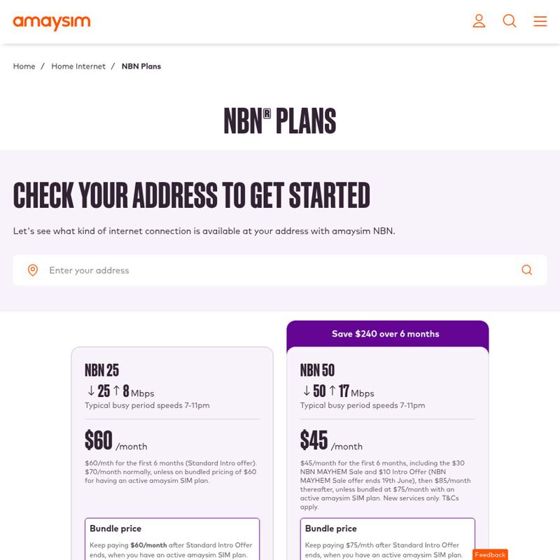 NBN 500/50 /month for 6 months (New Customers)
