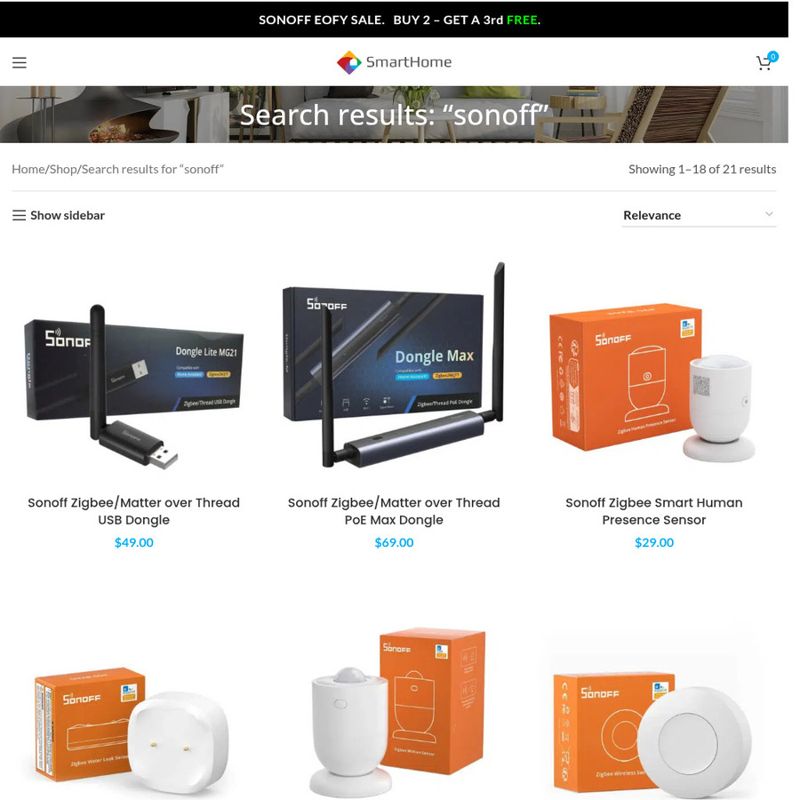 Sonoff Smart Sensors Buy 2 Get 1 Free