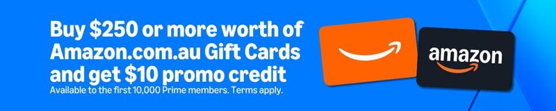 Amazon AU Prime: $10 Credit on + eGift Card Purchase