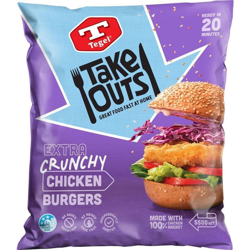Tegel Crunchy Chicken Burgers 550g Half Price