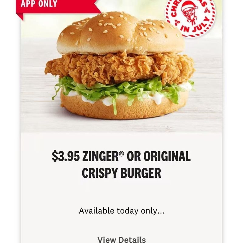 Zinger or Original Crispy Burger Pickup