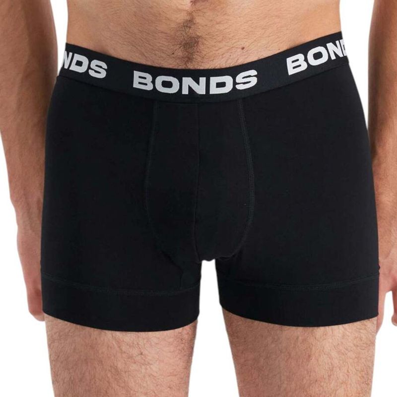 6 Pack Mens Bonds Total Package Trunks Underwear Black - S / Black
