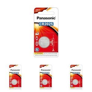 Panasonic CR-2025 Lithium Coin Cell Batteries 4-Pack