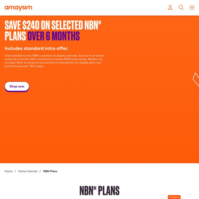 amaysim NBN 1000 & 50 Plans: & /Month for 6 Months (New)