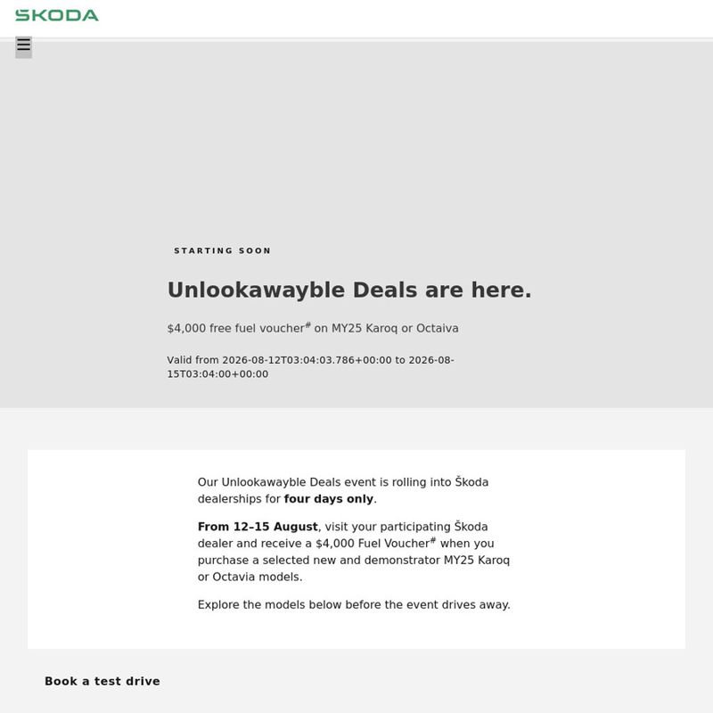 Fuel Voucher on ŠKODA Karoq or Octavia