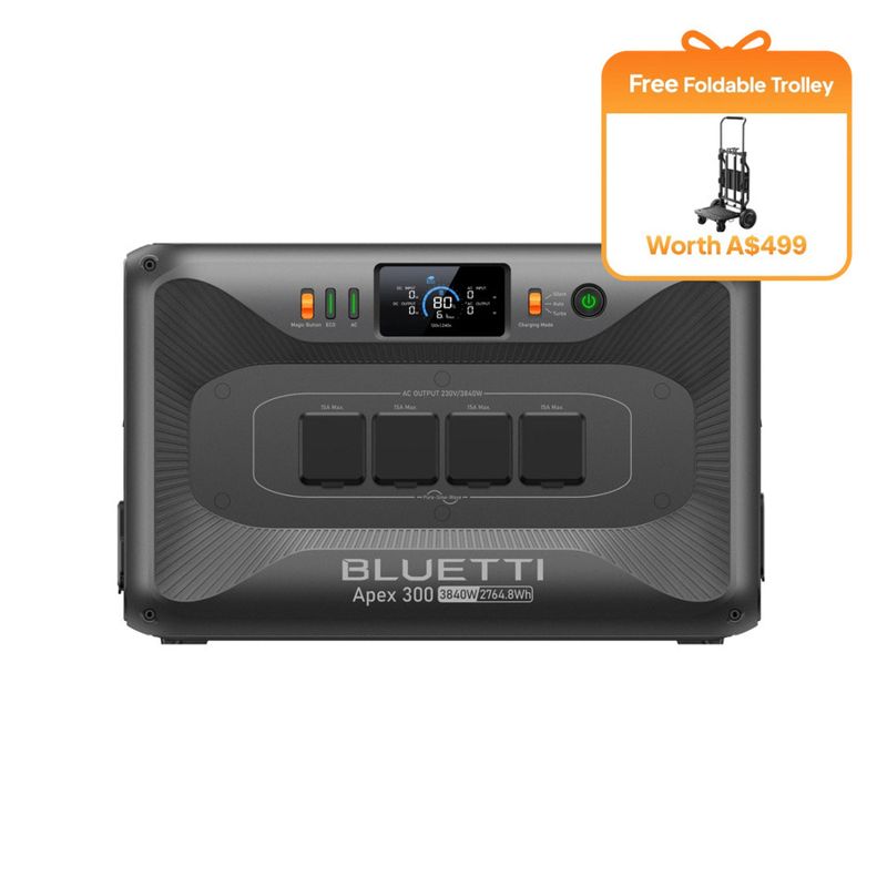 Bluetti Apex 300 Power Station 3,840W w/ Foldable Trolley