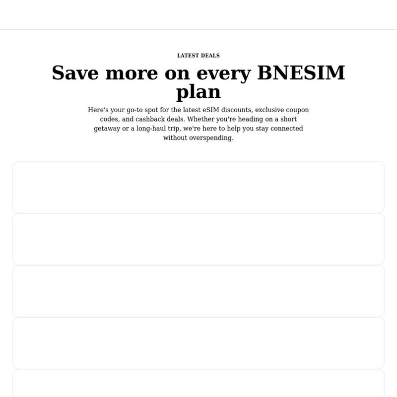 BNESIM eSIM Data Plans10GB+ (Code AUGUST25)