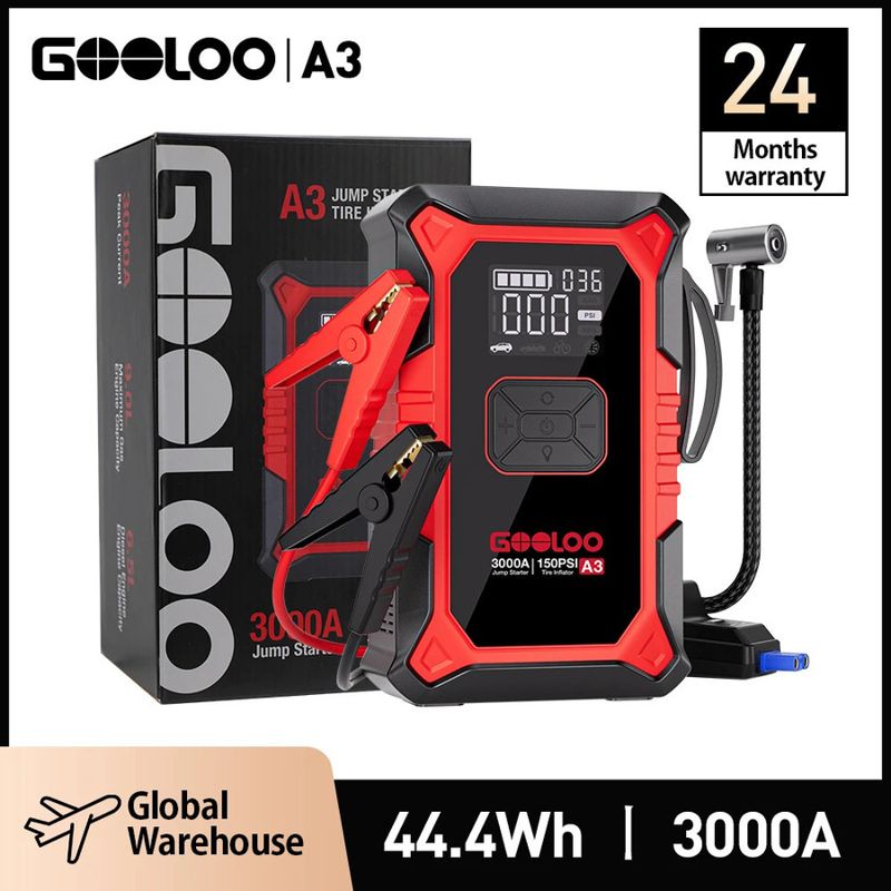 Gooloo A3 Jump Starter 3000A with Air Compressor