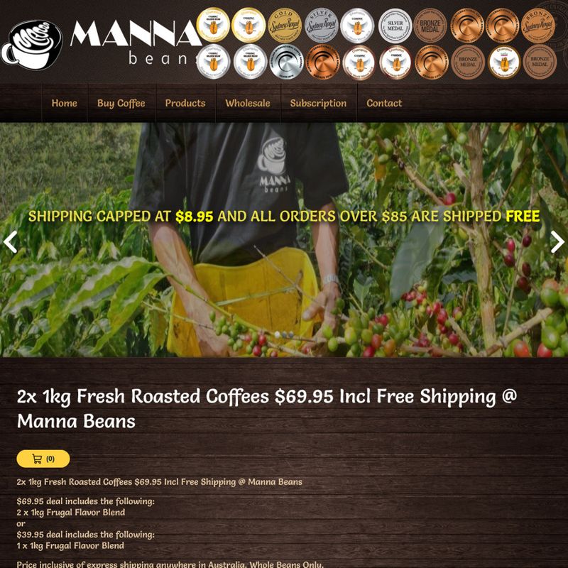 2kg Fresh Roasted Specialty Coffee Beans