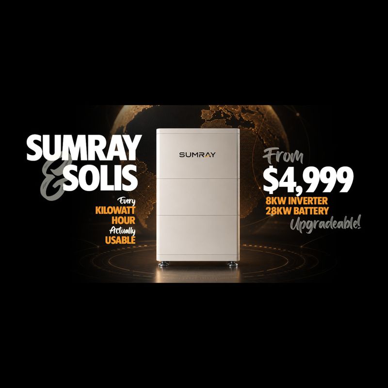 Sumray 27.84kWh Home Battery + 8kW Solis Inverter, Installed
