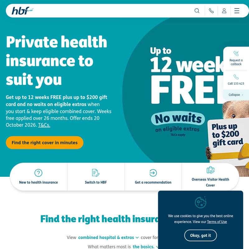 HBF Hospital Cover: 6 Weeks Free for New Members
