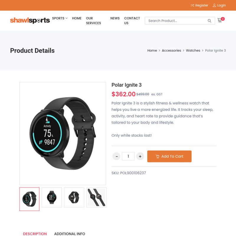 Polar Ignite 3 Fitness Tracker