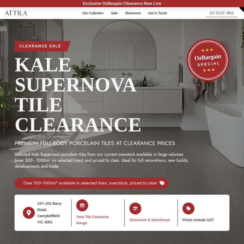 Kale Supernova Porcelain Tiles Clearance /m²