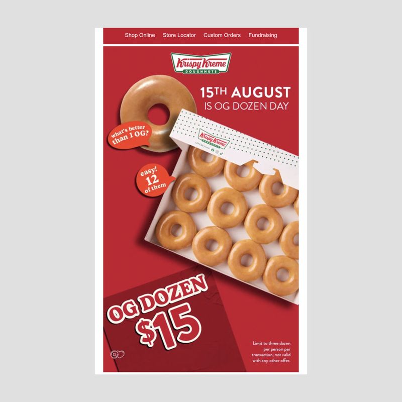 Krispy Kreme Original Glaze Dozen (SA, One Day Only)