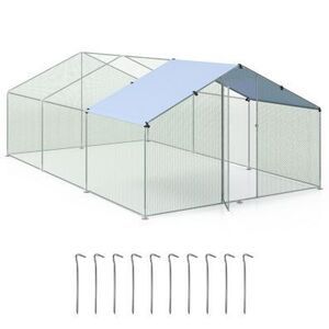 Costway Large Hexagon Walk-in Chicken Coop