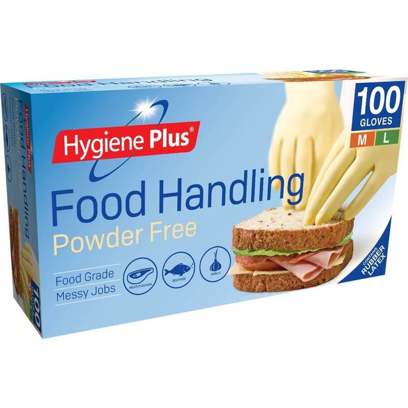 Hygiene Plus Latex Gloves 100 Pack