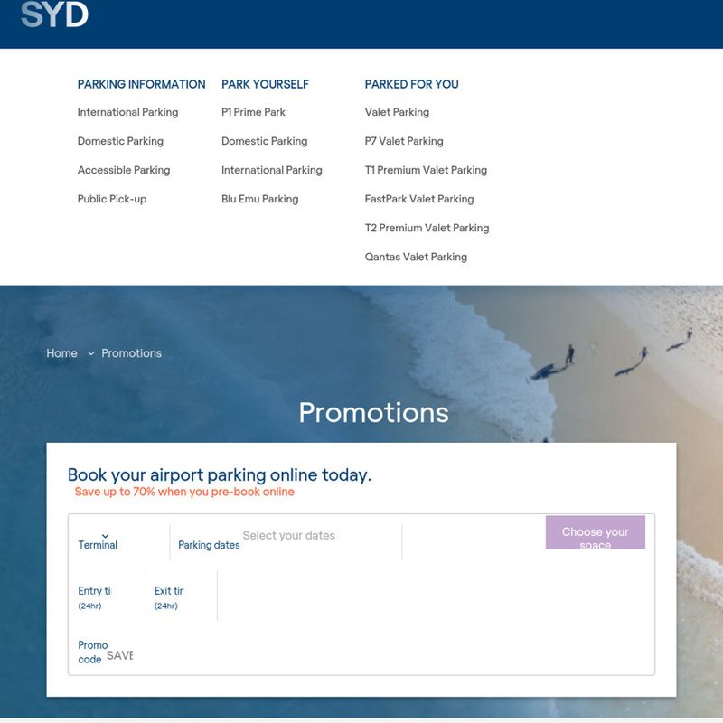 Sydney Airport Parking:with Code SAVE20