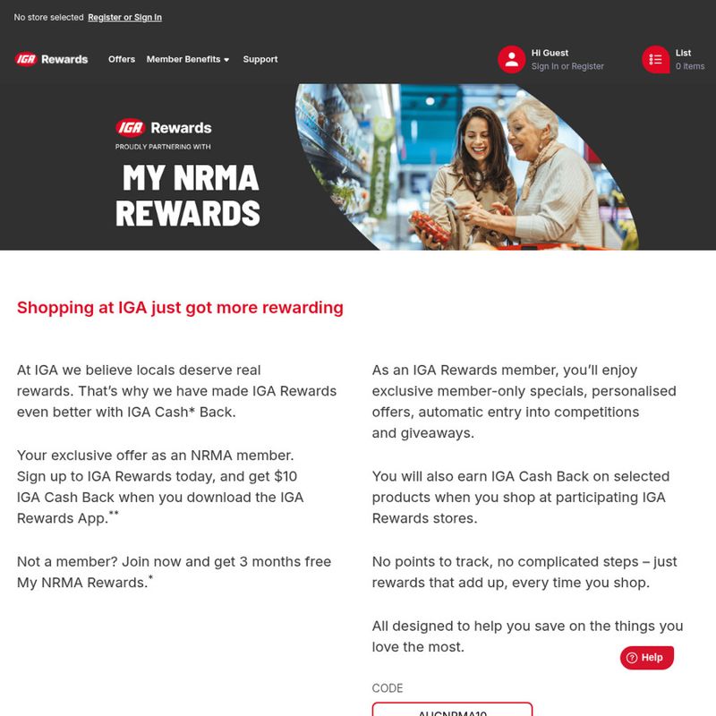 IGA Rewards Credit for New Members