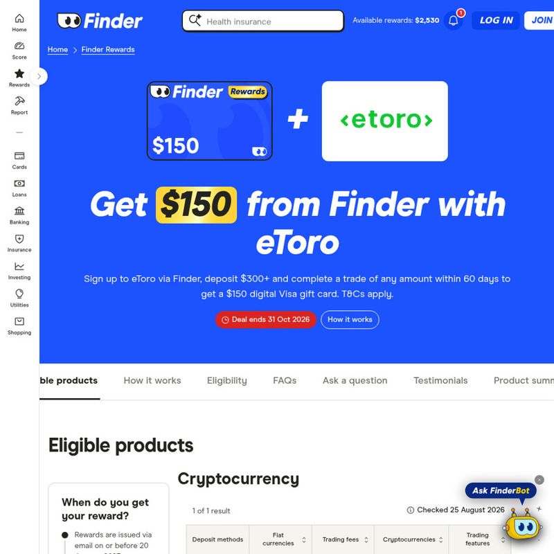 eToro New Account - Digital Visa Gift Card Offer