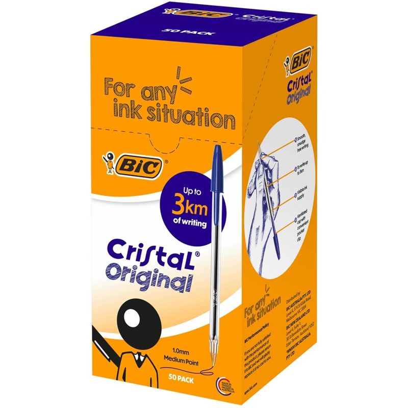 BIC Cristal Original Ballpoint Pen 50-Pack