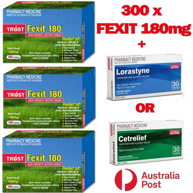 Fexit 300x Fexofenadine 180mg + 30x Bonus