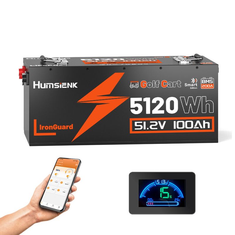 48V Golf Cart LiFePO₄ Battery Kit 100Ah + 15A Charger