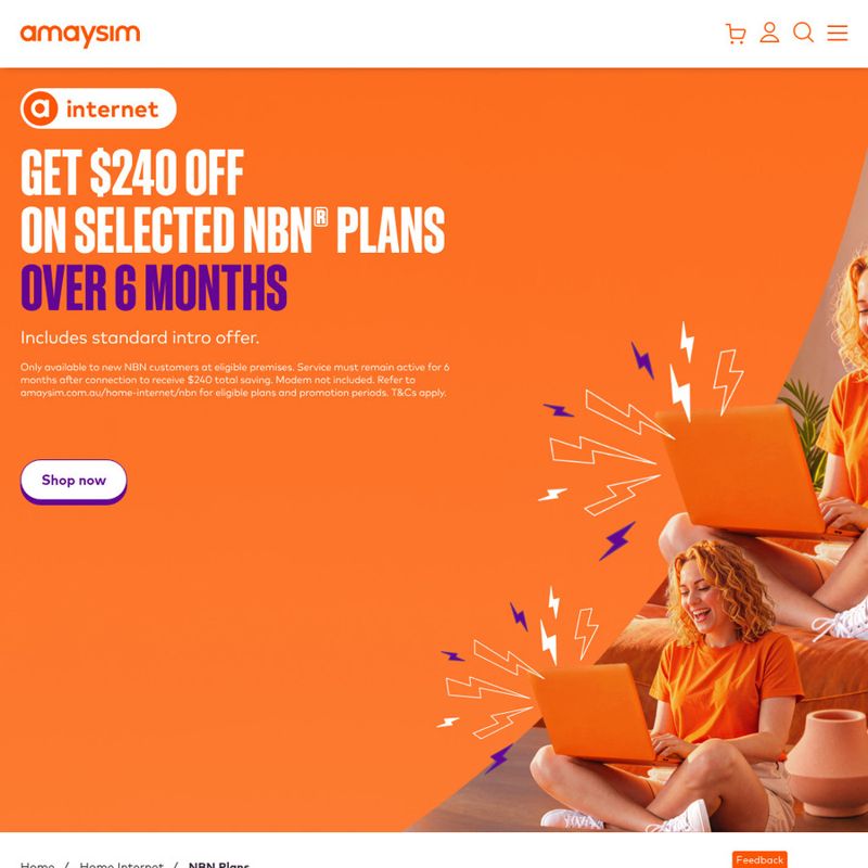 NBN 500/50 /Month for 6 Months (New Customers)