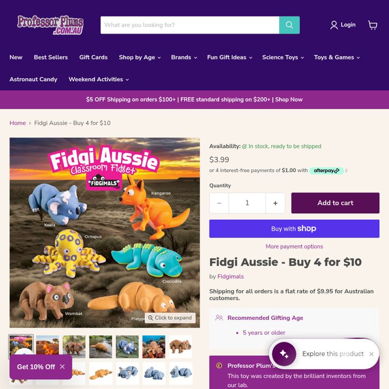 Free Mini Fidgimal Toy with + Order
