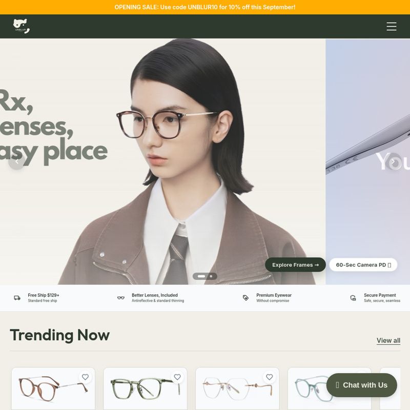 Prescription Glasses with 10% Opening Discount