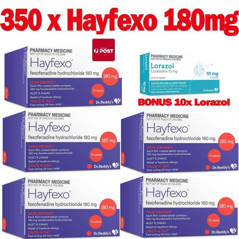 350x Hayfexo 180mg + 10x Loratadine