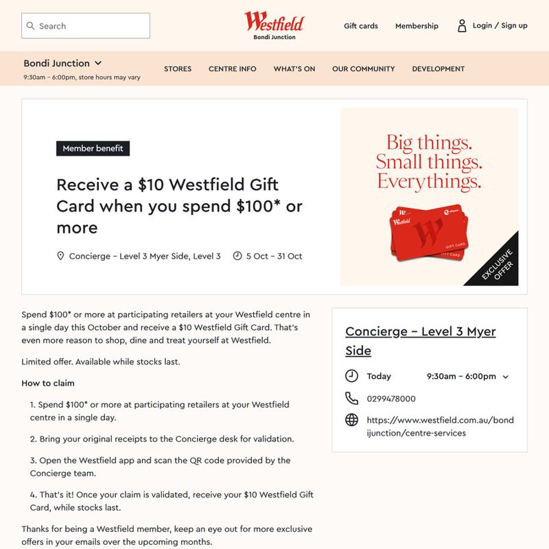 Spend Get Westfield Gift Card
