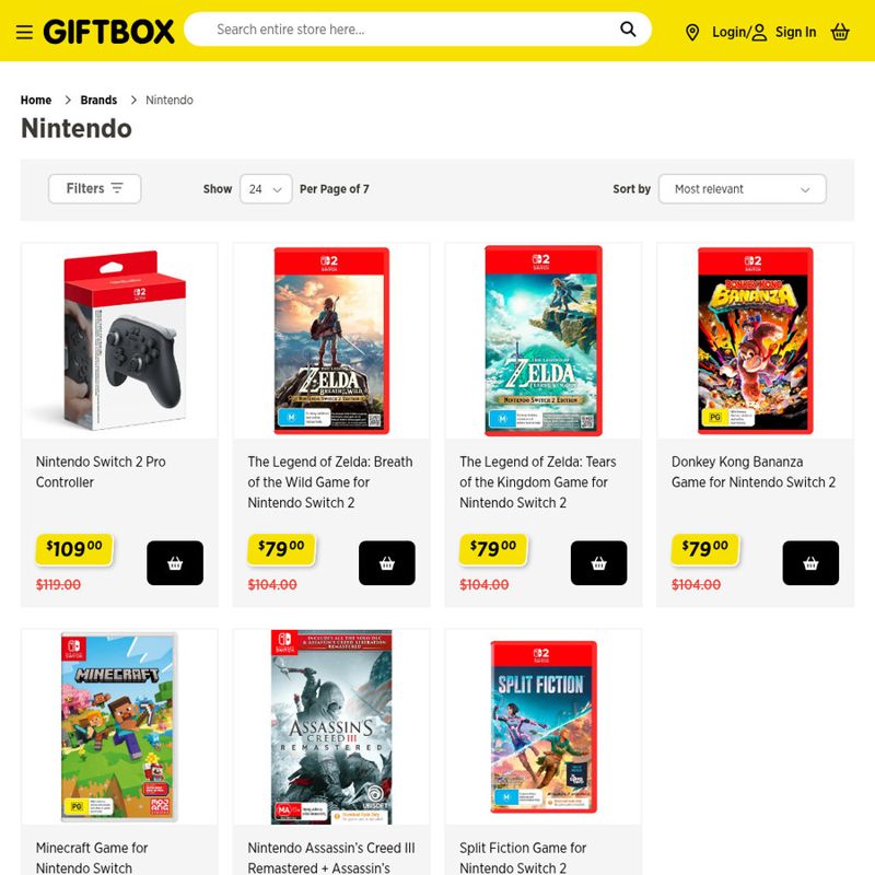 Nintendo Switch Games - Each