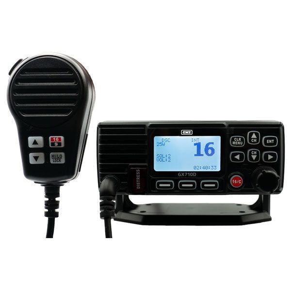 GME GX710D VHF DSC Marine Fixed Mount Radio - Black