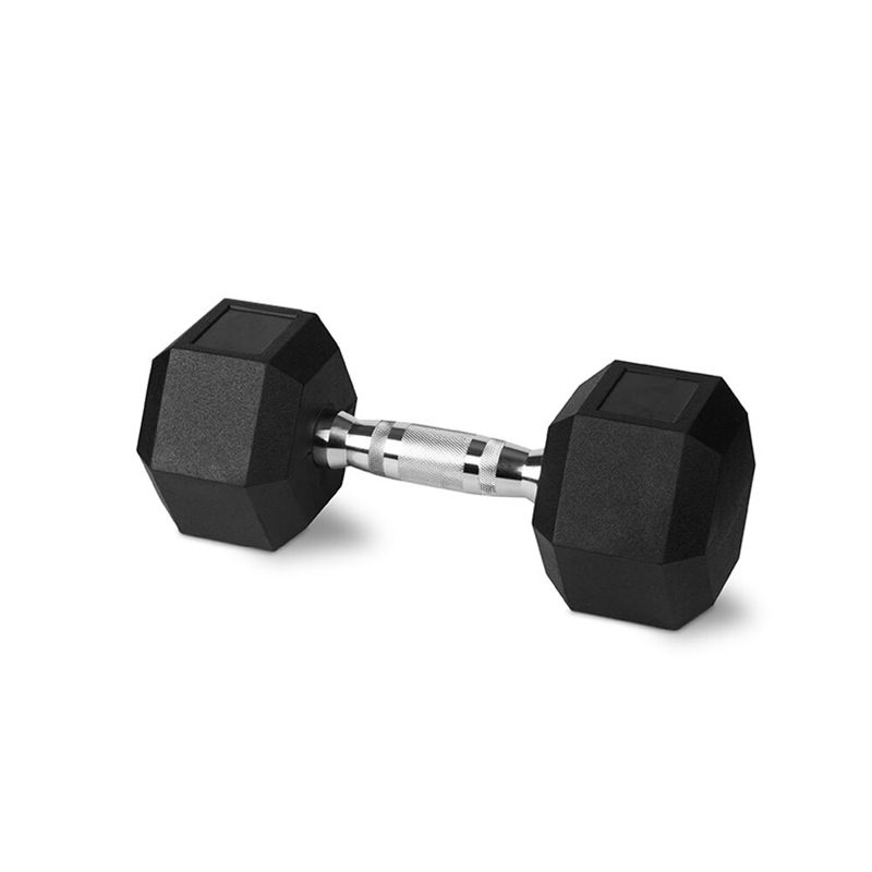Bodyworx Rubber Hex Dumbbell 2kg Chromed Grip Home Gym Workout