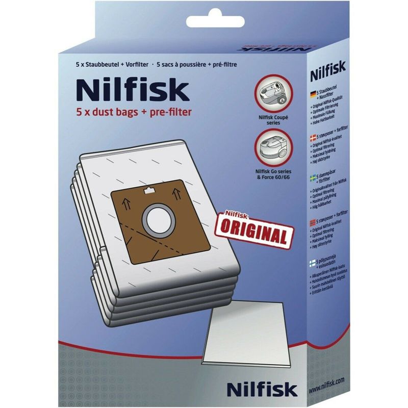 Geniune Nilfisk Coupe Vacuum Bags + Filter