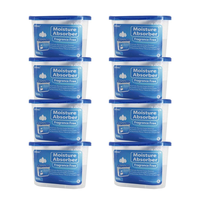 AROVEC Moisture Absorber 500mL for Laundry Room, Wardrobe, Storage, 8-Pack