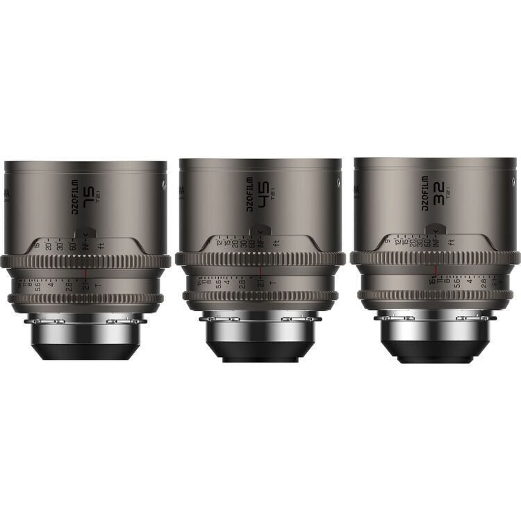 DZOFilm Arcana Anamorphic Prime 3-Lens Kit (ARRI PL, Titanium - Metric)