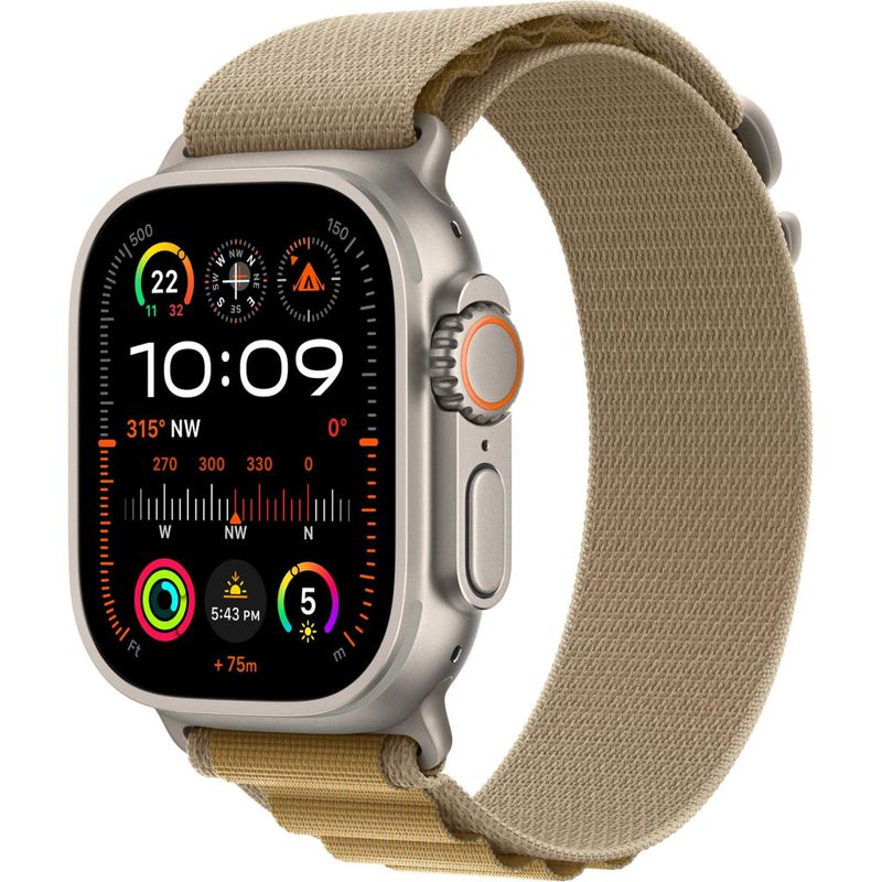 Apple Watch Ultra 2 49mm Natural Titanium Case GPS + Cellular Alpine Loop (Tan) [Medium]