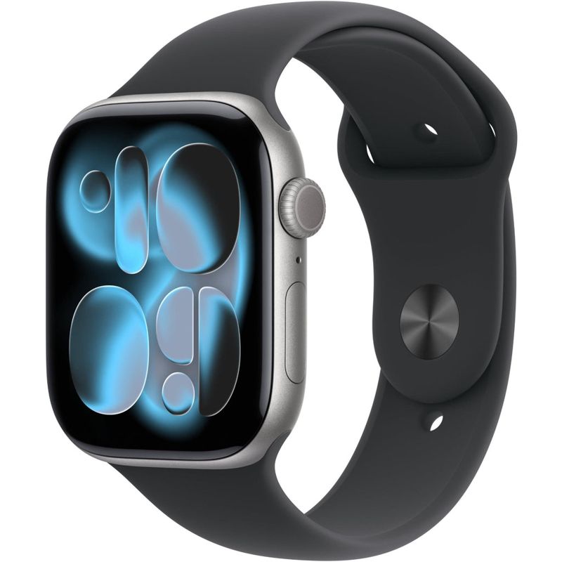 Apple Watch Series 11 46mm Space Grey Aluminium Case GPS + Cellular Sport Band (S/M) [Black]
