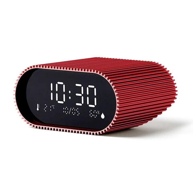 Lexon Ray Clock LCD Alarm Clock with Temp & Humidity Display (Blue)