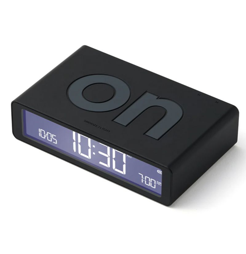 Lexon Flip Classic Reversible Alarm Clock - Black
