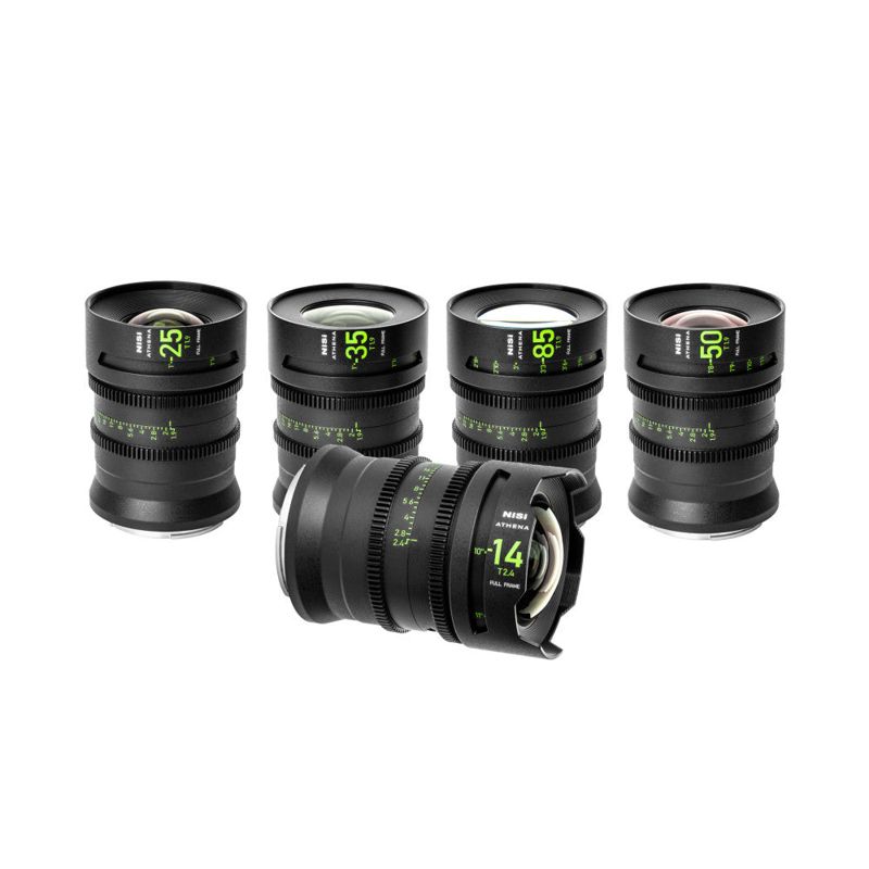 NiSi ATHENA PRIME Full Frame Cinema Lens Kit - 5 Lenses (14mm, 25mm, 35mm, 50mm, 85mm) - G Mount