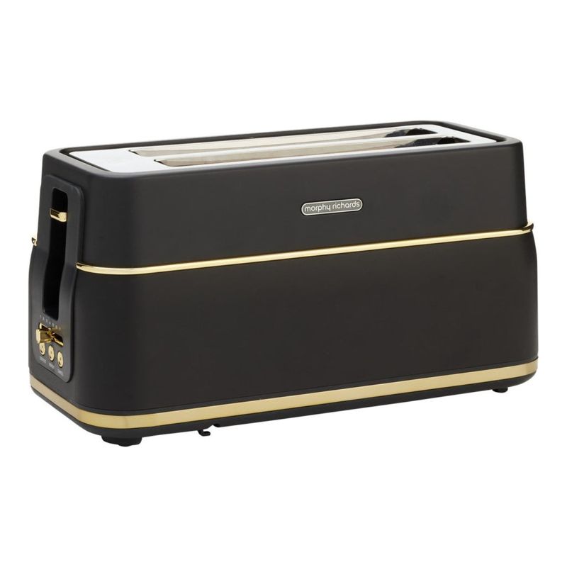 Morphy Richards Signature 4 Slice Toaster with Long Slots Soft Gold Matte Black