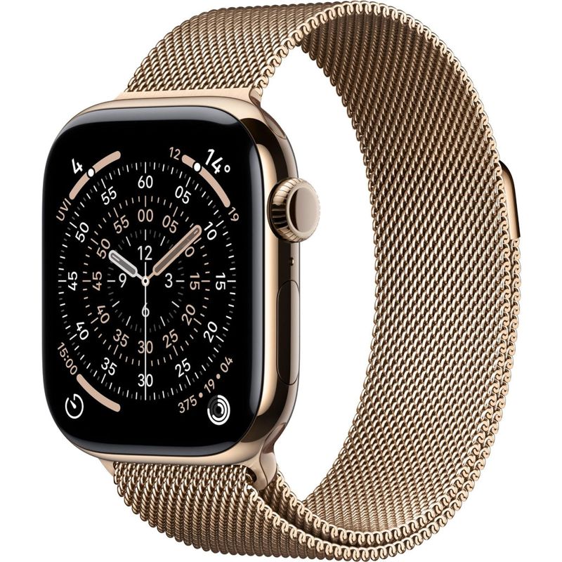 Apple Watch Series 11 42mm Gold Titanium Case GPS + Cellular Gold Milanese Loop