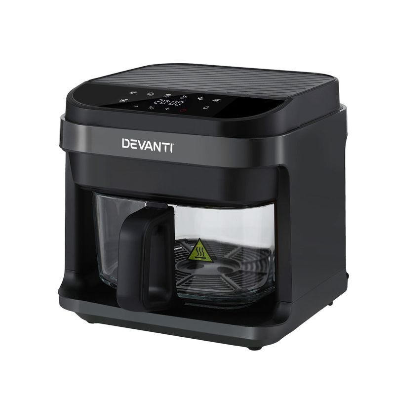 Devanti Air Fryer 5.5L Touch Control Electric Cooker 1200W Black