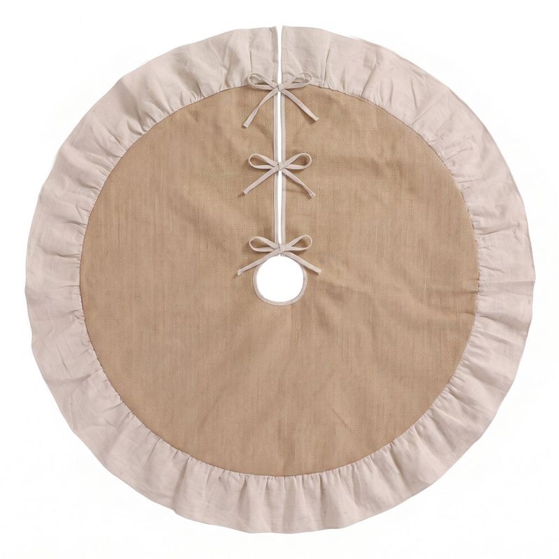 Jingle Jollys 120cm Christmas Tree Skirt Linen Christmas Tree Mat Decor