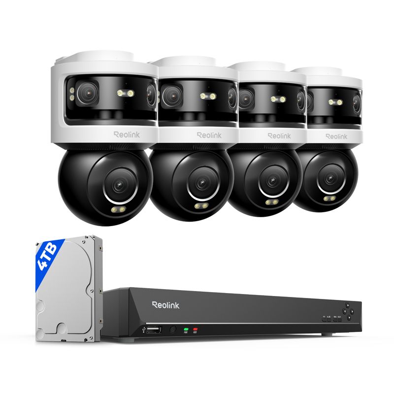 Reolink OMVI 3i PoE x4 Bundle RLN16-410 Triple-Lens Security Camera 10MP 180° Panoramic