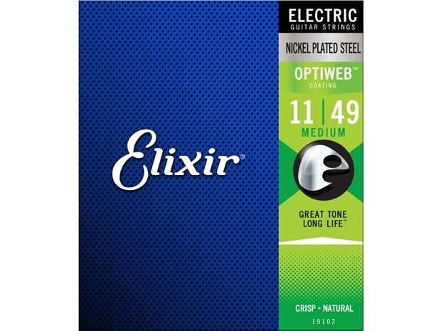 Elixir #19102 Electric Guitar Strings Optiweb Steel 11-49 Medium
