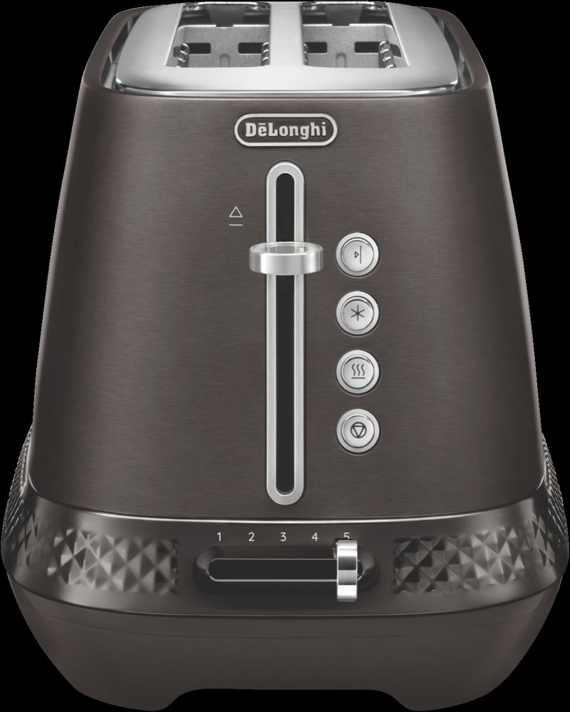 De'Longhi Diadema 2 Slice Long Slot Toaster (Platinum)