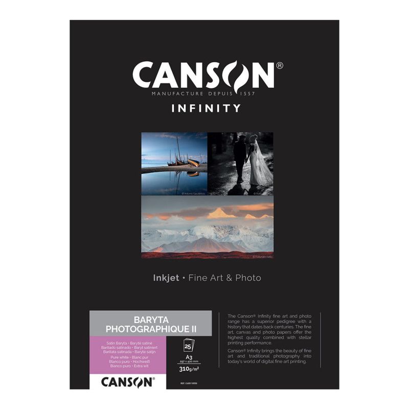 Canson Infinity Baryta Photographique II 310gsm A3 x 25 Sheets